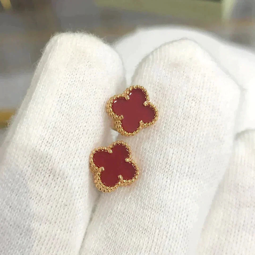 ¡®Veyra Jewelry¡¯CLOVER MINI 9.5MM CARNELIAN EARRINGS
