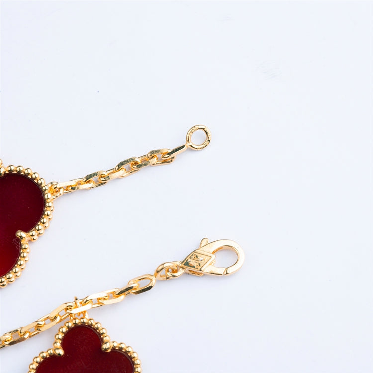 ¡®Veyra Jewelry¡¯CLOVER BRACELET 5 MOTIFS CARNELIAN TIGER EYE