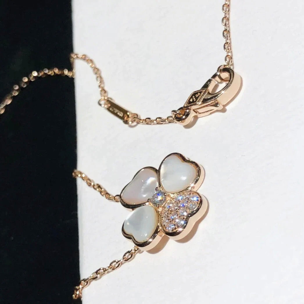 ¡®Veyra Jewelry¡¯CLOVER MOP DIAMOND ROSE GOLD NECKLACE