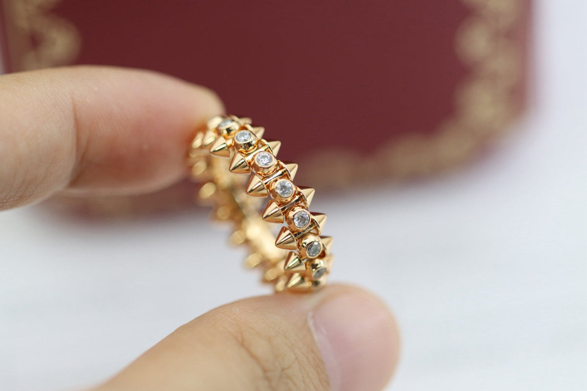 ¡®Veyra Jewelry¡¯Double‑Row Spike Full‑Diamond Band Ring