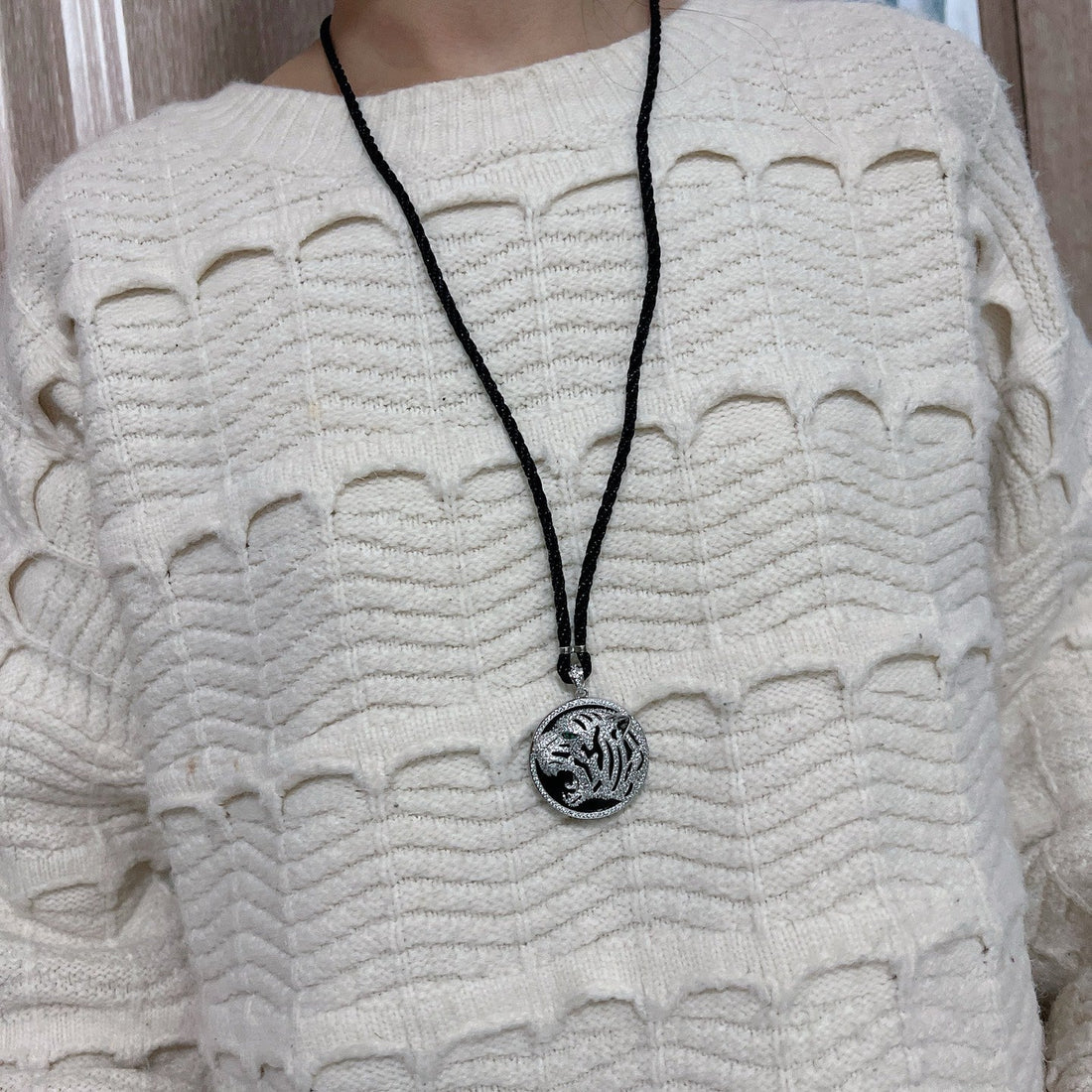 ¡®Veyra Jewelry¡ Openwork Tiger Cord Pendant Necklace