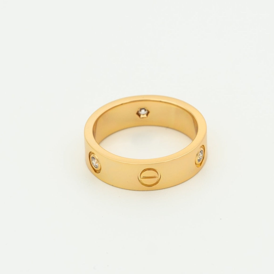 ¡®Veyra Jewelry¡¯LOVE RING 5.5MM 3 DIAMONDS PINK GOLD