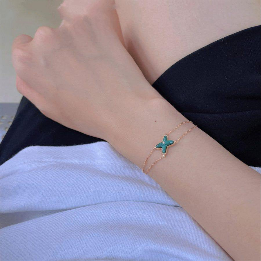 ¡®Veyra Jewelry¡¯JEUX BRACELET MALACHITE PINK GOLD 1 DIAMOND