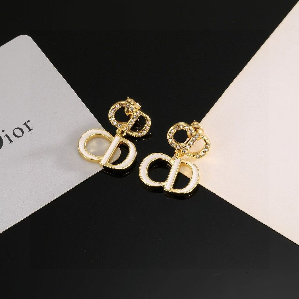 [Veyra Jewelry]Gold CD Letter Stud Earrings