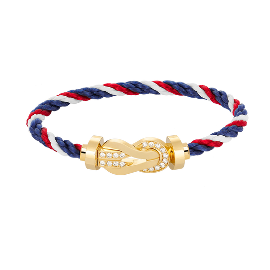 ¡®Veyra Jewelry¡¯CHANCE LARGE 8 FIGURE BUCKLE HALF DIAMOND BRACELET GOLD