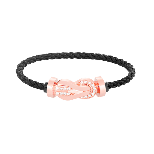 ¡®Veyra Jewelry¡¯CHANCE LARGE 8 FIGURE BUCKLE HALF DIAMOND BRACELET ROSE GOLD