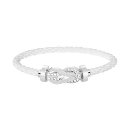 ¡®Veyra Jewelry¡¯CHANCE LARGE 8 FIGURE BUCKLE HALF DIAMOND BRACELET SILVER