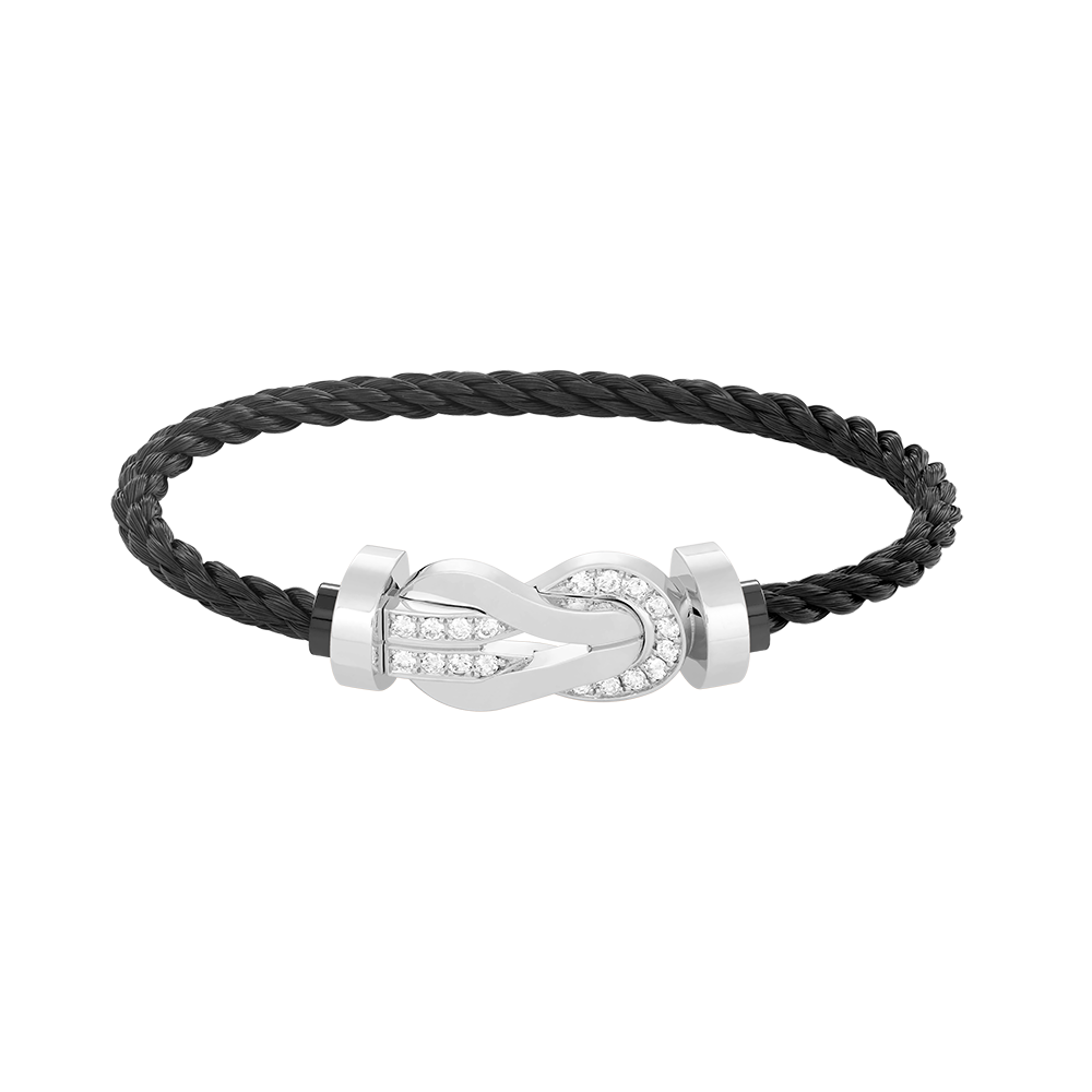 ¡®Veyra Jewelry¡¯CHANCE LARGE 8 FIGURE BUCKLE HALF DIAMOND BRACELET SILVER