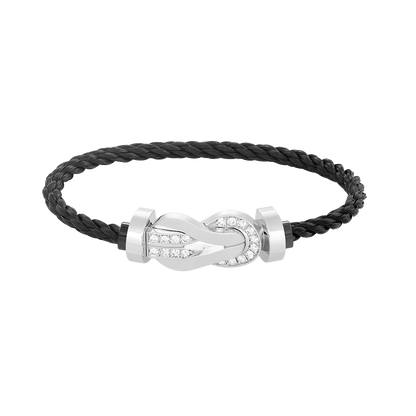 ¡®Veyra Jewelry¡¯CHANCE LARGE 8 FIGURE BUCKLE HALF DIAMOND BRACELET SILVER