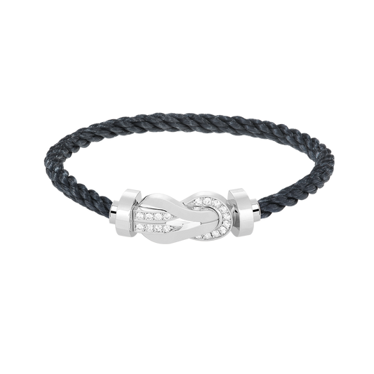 ¡®Veyra Jewelry¡¯CHANCE LARGE 8 FIGURE BUCKLE HALF DIAMOND BRACELET SILVER