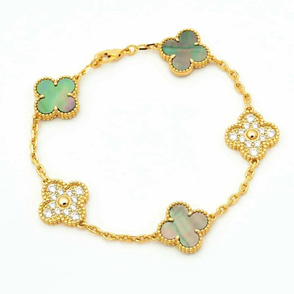 [Veyra Jewelry]New CLOVER 5 MOTIF GRAY MOP BRACELET COLLECTION