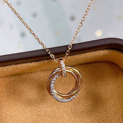 ¡®Veyra Jewelry¡¯TRINITY NECKLACE SILVER GOLD PINK GOLD DIAMONDS