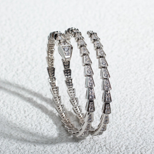 [Veyra Jewelry]SERPENTI BRACELET SILVER DIAMOND DOUBLE ROW