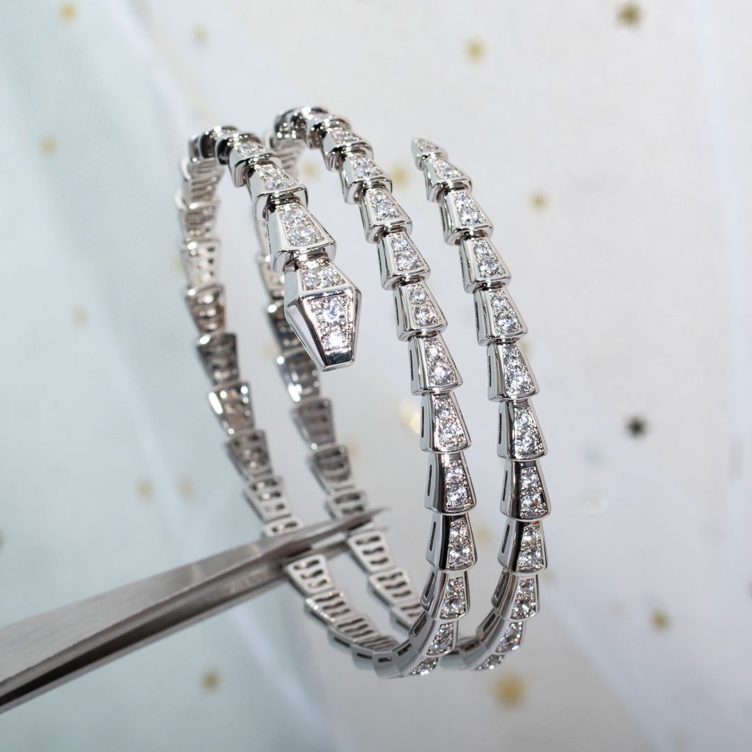 [Veyra Jewelry]SERPENTI BRACELET SILVER DIAMOND DOUBLE ROW