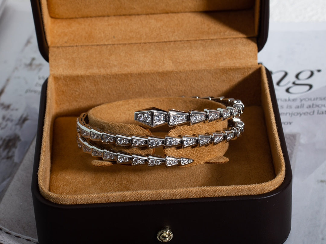 [Veyra Jewelry]SERPENTI BRACELET SILVER DIAMOND DOUBLE ROW