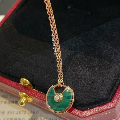 ¡®Veyra Jewelry¡¯AMULETTE ROSE GOLD MALACHITE NECKLACE