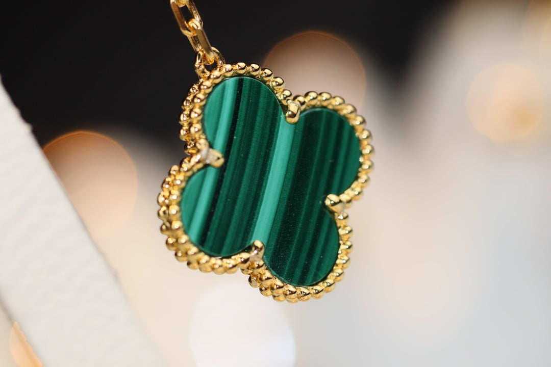 ¡®Veyra Jewelry¡¯CLOVER EARRINGS GOLD MALACHITE DIAMOND 3 MOTIF
