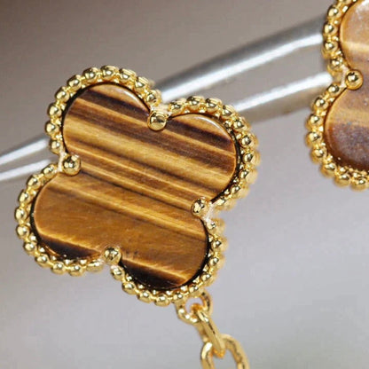 ¡®Veyra Jewelry¡¯CLOVER  2 MOTIF  TIGER EYE CARNELIAN EARRINGS