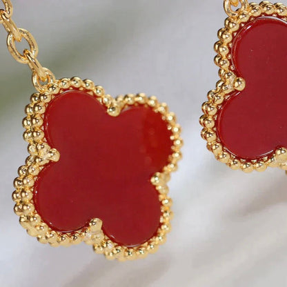 ¡®Veyra Jewelry¡¯CLOVER  2 MOTIF  TIGER EYE CARNELIAN EARRINGS
