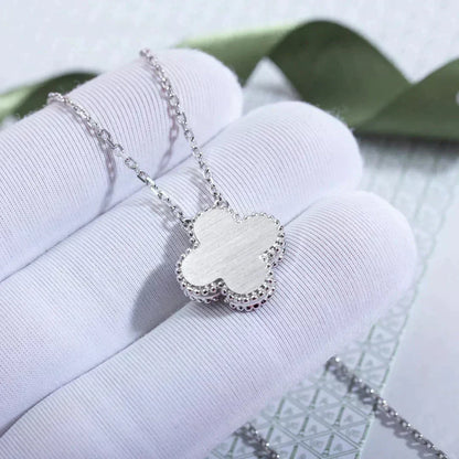 ¡®Veyra Jewelry¡¯CLOVER  15MM DIAMOND LASER NECKLACE SILVER