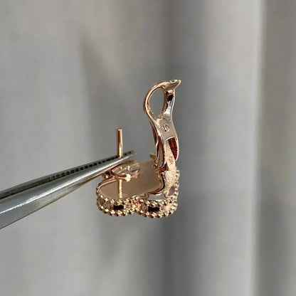 ¡®Veyra Jewelry¡¯CLOVER MEDIUM 1 MOTIFS  PINK MOP DIAMOND EARRINGS