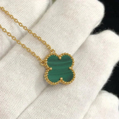 ¡®Veyra Jewelry¡¯CLOVER 15MM MALACHITE SINGLE FLOWER  NECKLACE