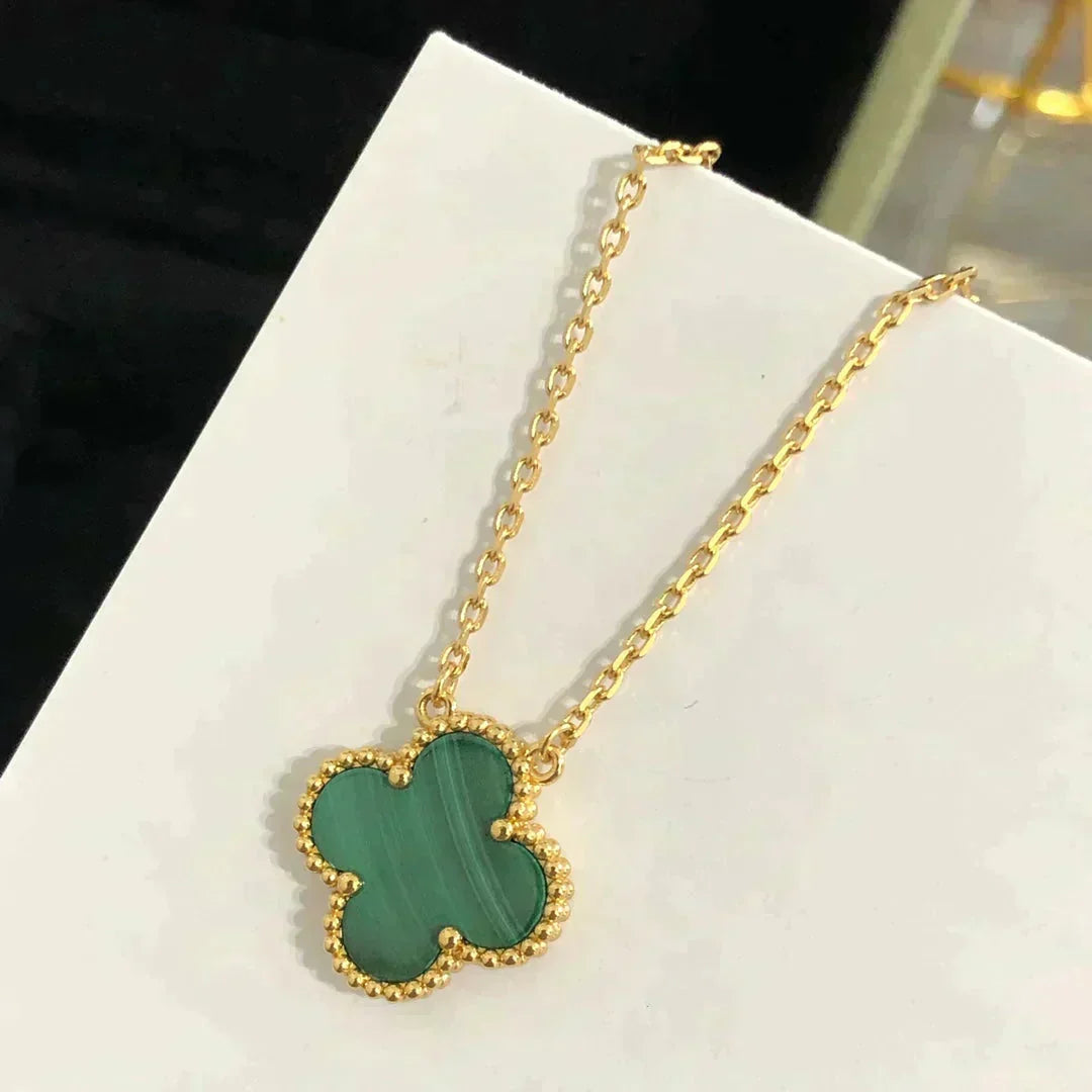 ¡®Veyra Jewelry¡¯CLOVER 15MM MALACHITE SINGLE FLOWER  NECKLACE