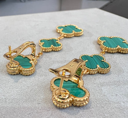 ¡®Veyra Jewelry¡¯CLOVER MALACHITE 3 MOTIFS GOLD