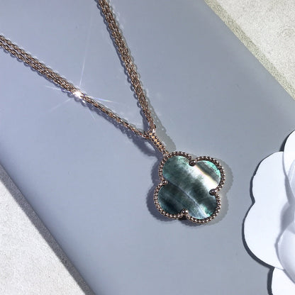 ¡®Veyra Jewelry¡¯CLOVER 25MM GOLD DARK MOP BIG CLOVER NECKLACE