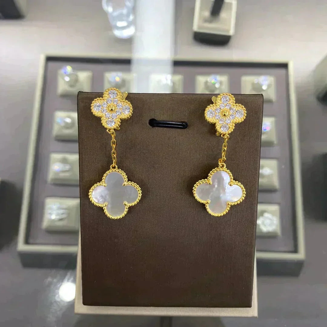 ¡®Veyra Jewelry¡¯CLOVER  2 MOTIFS  DIAMOND  EARRINGS (MULTIPLE CHOICESç´