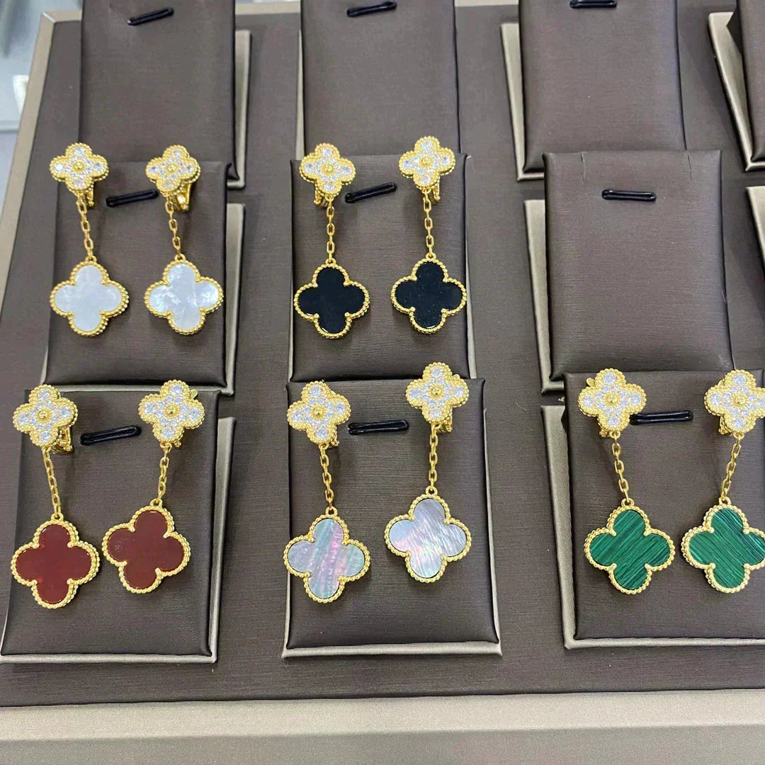 ¡®Veyra Jewelry¡¯CLOVER  2 MOTIFS  DIAMOND  EARRINGS (MULTIPLE CHOICESç´