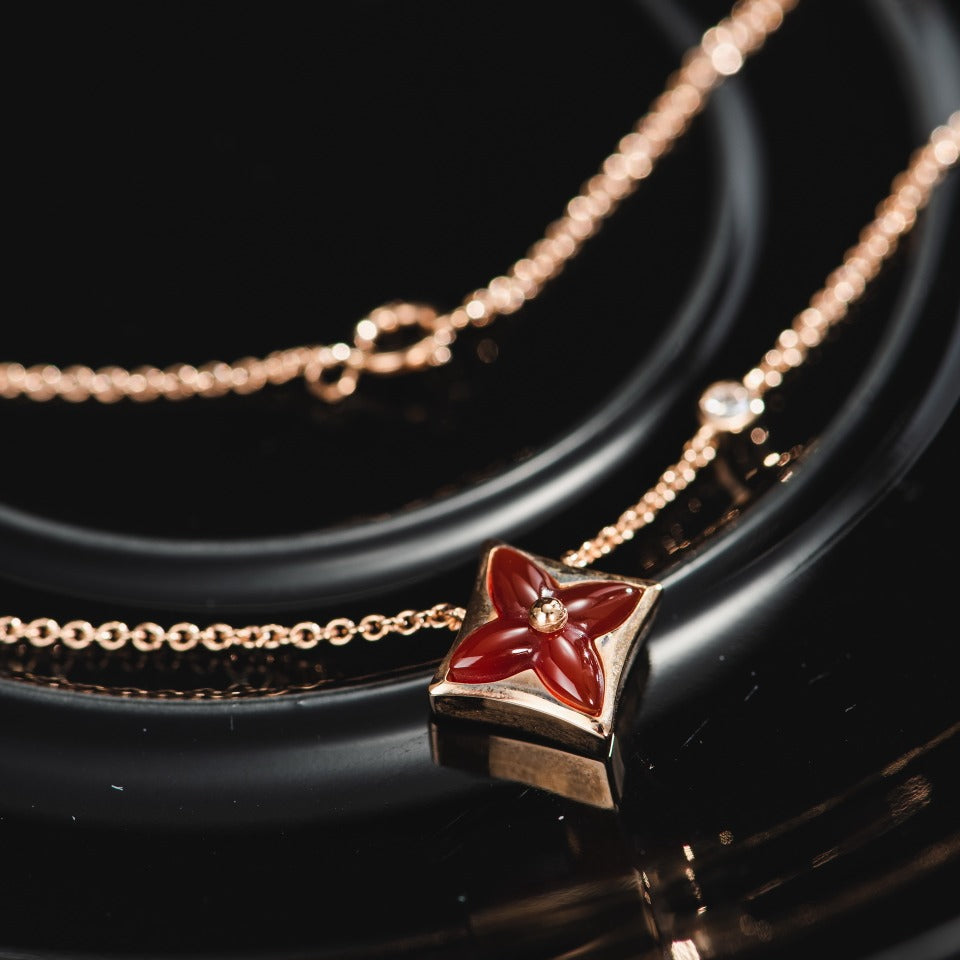 ¡®Veyra Jewelry¡¯STAR NECKLACE PINK GOLD 1 DIAMOND