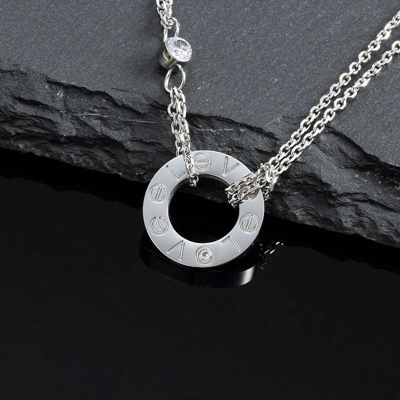 ¡®Veyra Jewelry¡¯LOVE NECKLACE 16MM 2 DIAMONDS