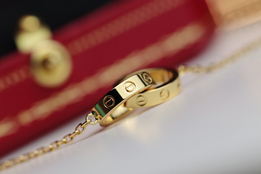 ¡®Veyra Jewelry¡¯LOVE NECKLACE DOUBLE RING GOLD