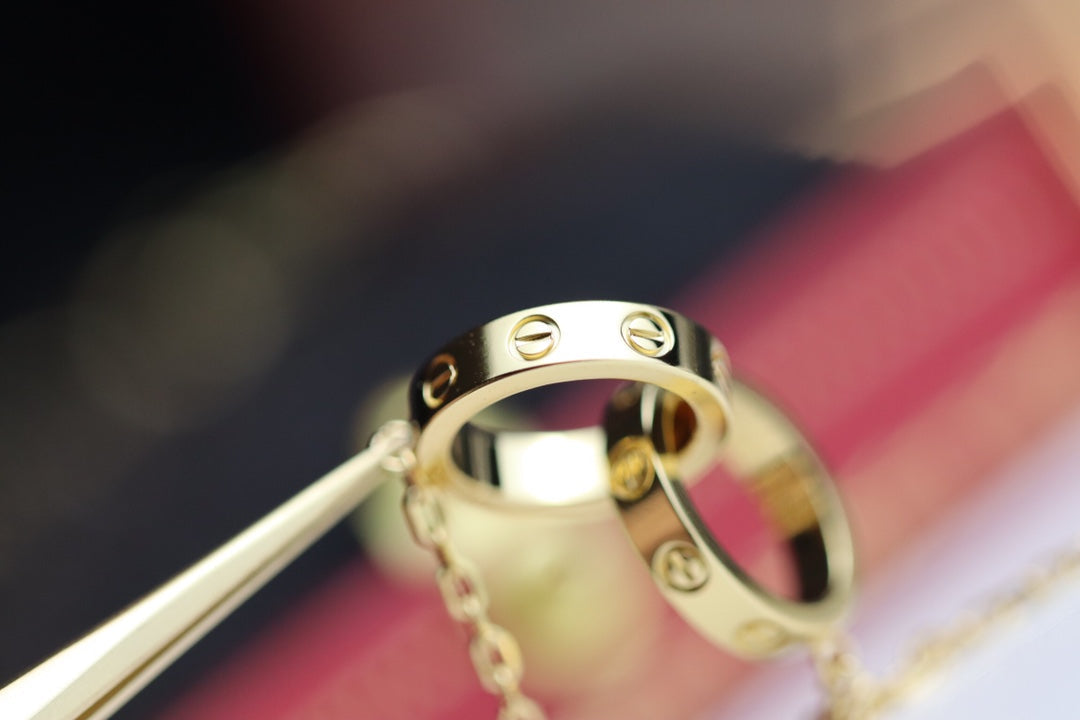 ¡®Veyra Jewelry¡¯LOVE NECKLACE DOUBLE RING GOLD