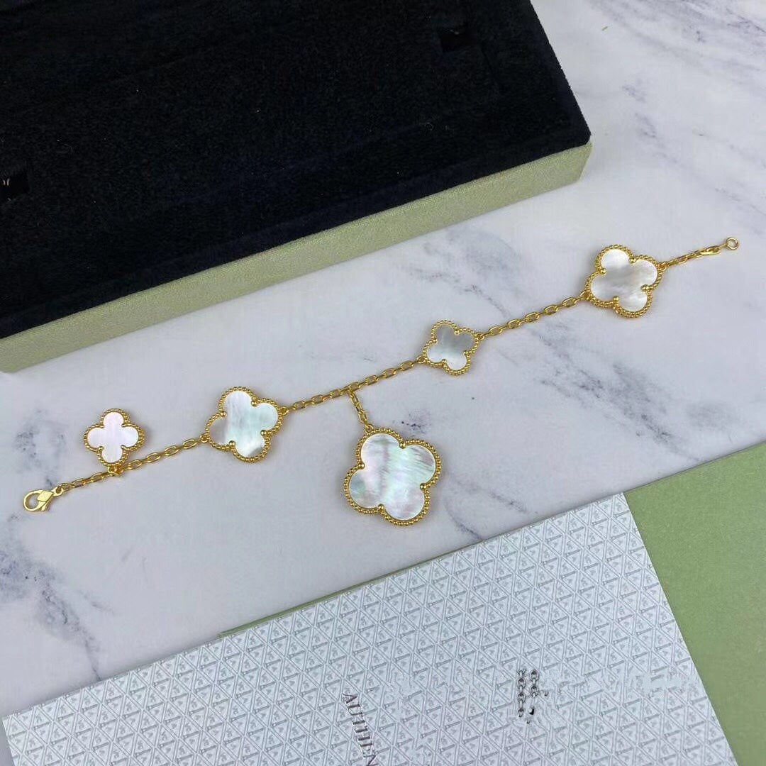 ¡®Veyra Jewelry¡¯MAGIC CLOVER MOP GOLD BRACELET 5 MOTIFS