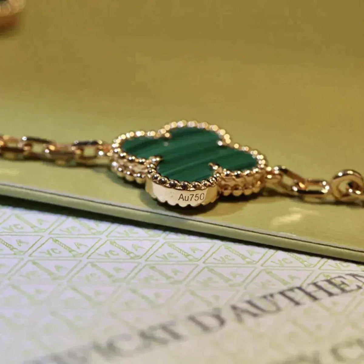 [Veyra Jewelry]New  CLOVER 5 MOTIF MALACHITE BRACELET COLLECTION