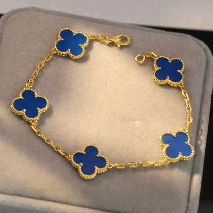 [Veyra Jewelry]New CLOVER 5 MOTIF BLUE AGATE BRACELET COLLECTION