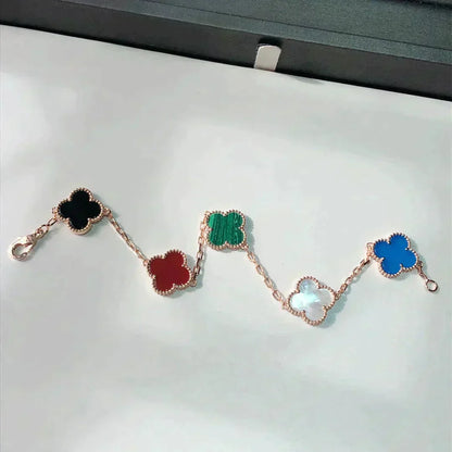 [Veyra Jewelry]New CLOVER 5 MOTIFS MULTICOLOR BRACELET