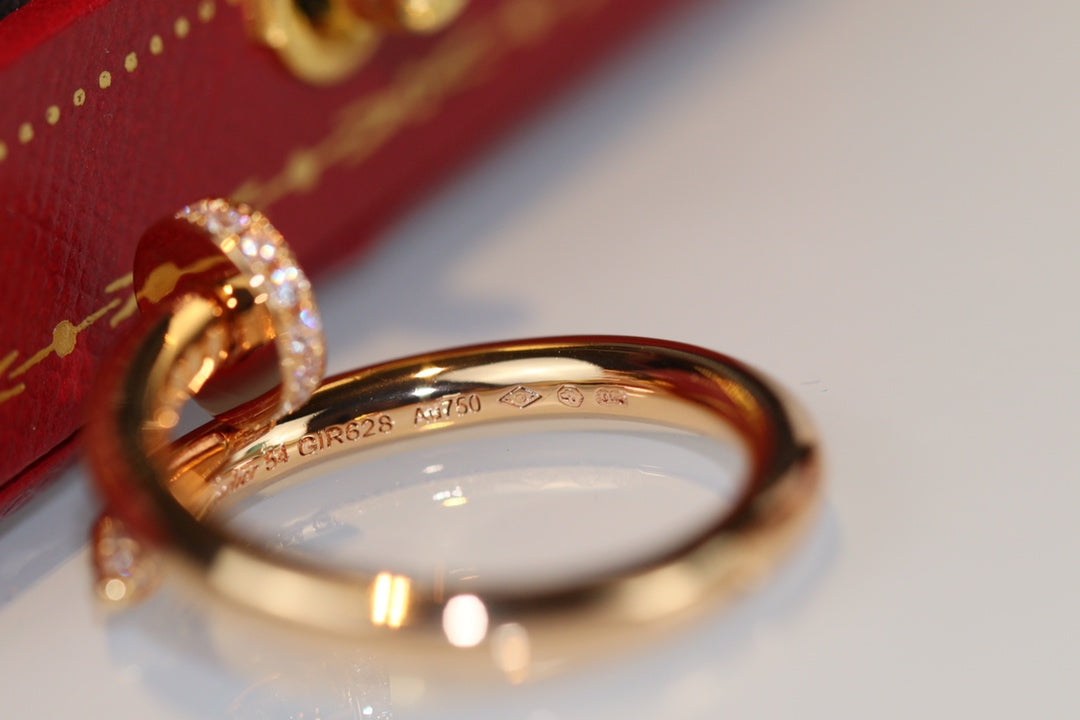 [Veyra Jewelry]Size 7 ring with real gold and diamonds
