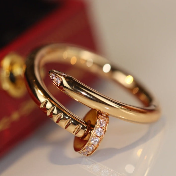 [Veyra Jewelry]Size 7 ring with real gold and diamonds