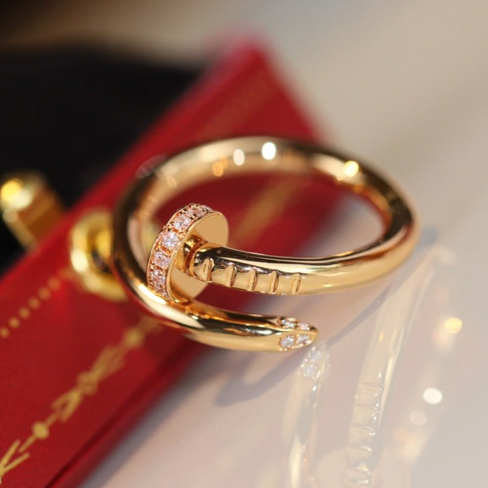 [Veyra Jewelry]Size 7 ring with real gold and diamonds