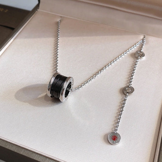 [Veyra Jewelry]ZERO 1 BLACK CERAMIC SILVER NECKLACE