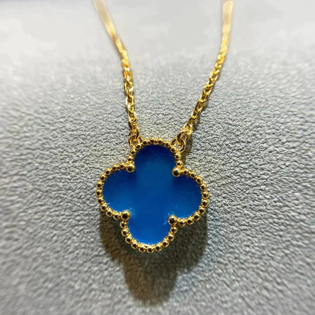 ¡®Veyra Jewelry¡¯CLOVER 15MM BLUE AGATE NECKLACE