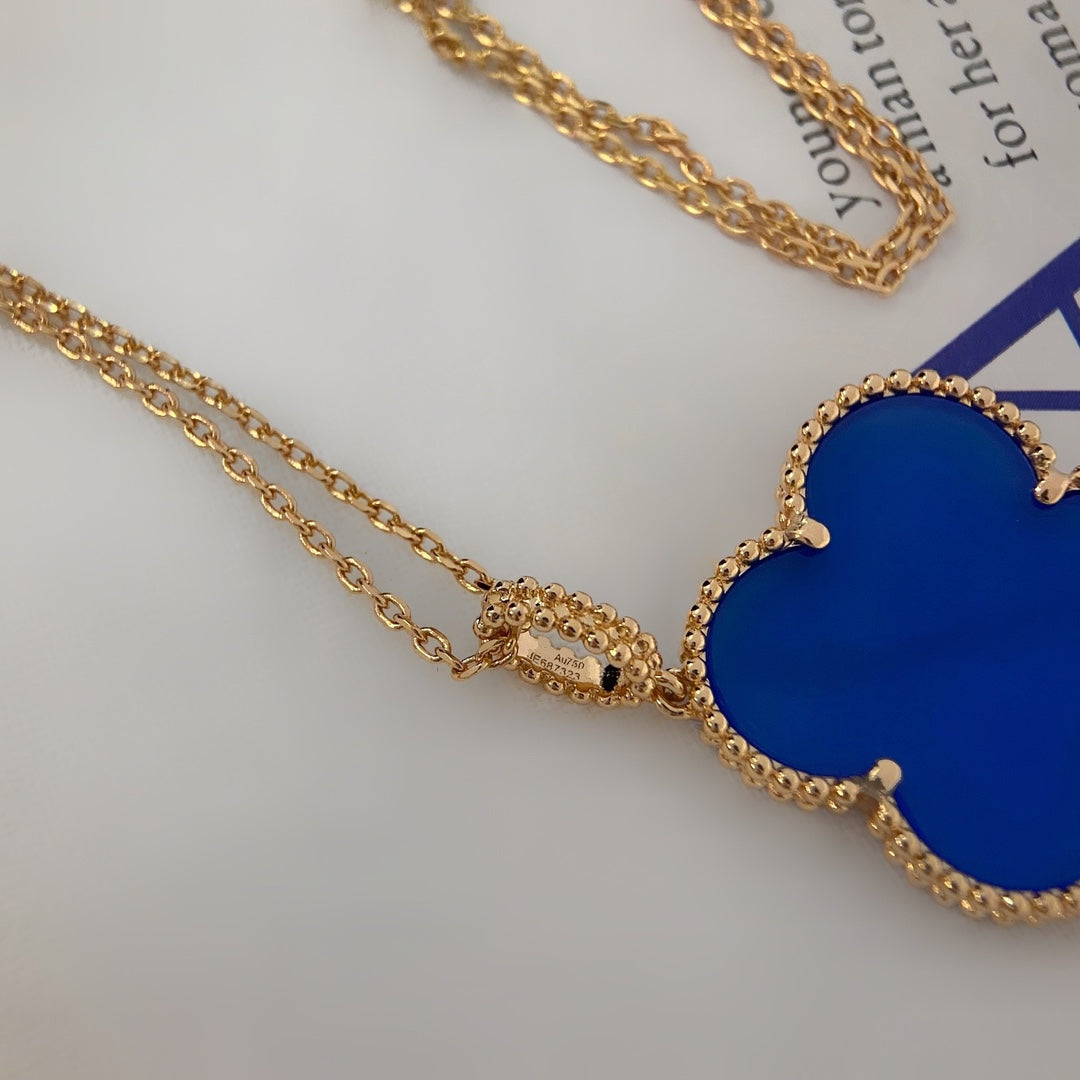 ¡®Veyra Jewelry¡¯CLOVER 25MM NECKLACE TURQUOISE ROSE GOLD
