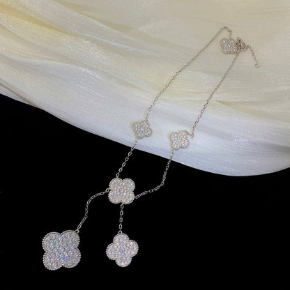 ¡®Veyra Jewelry¡¯CLOVER 5 MOTIFS SILVER DIAMONDS NECKLACE