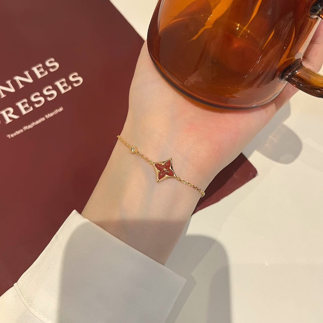 ¡®Veyra Jewelry¡¯COLOR STAR CARNELIAN PINK GOLD DIAMOND BRACELET