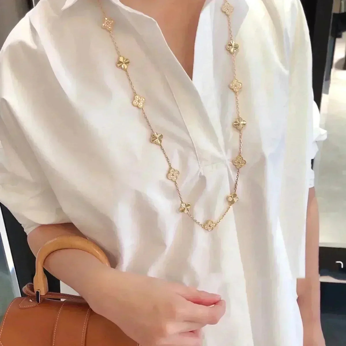 ¡®Veyra Jewelry¡¯CLOVER 20 MOTIFS LASER DIAMOND NECKLACE