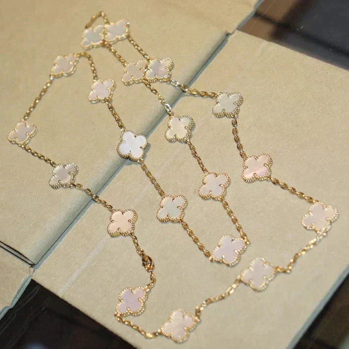 ¡®Veyra Jewelry¡¯CLOVER 20 MOTIFS WHITE MOP NECKLACE