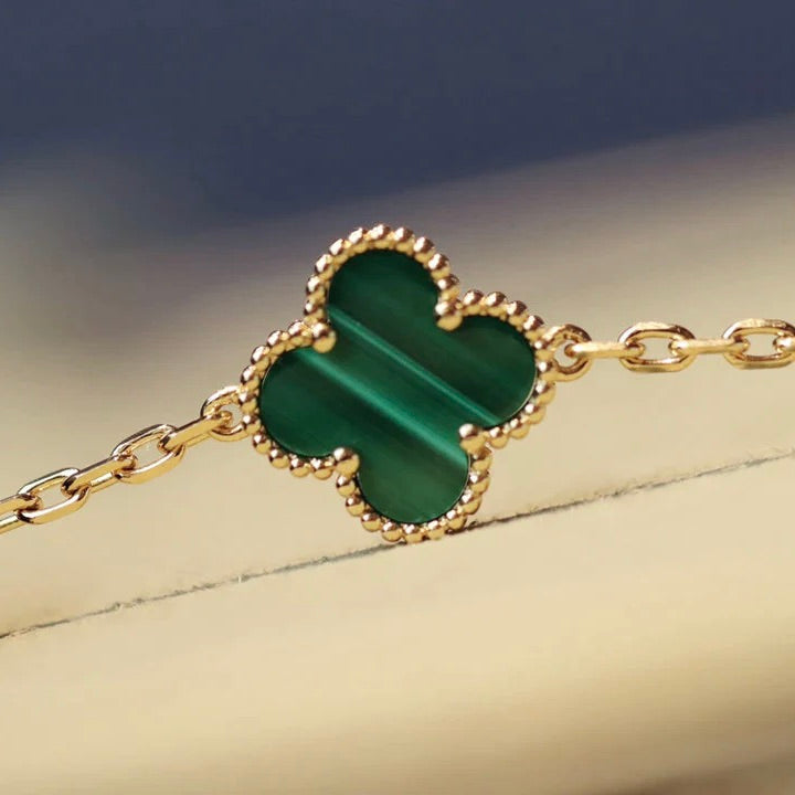 ¡®Veyra Jewelry¡¯CLOVER 20 MOTIFS MALACHITE DIAMOND NECKLACE